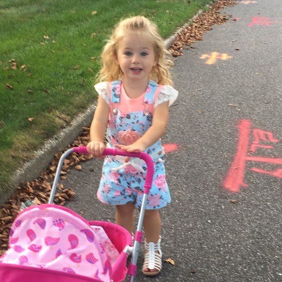 24M Floral overalls laced flutter sleeve top/belt - Picture 6 of 6